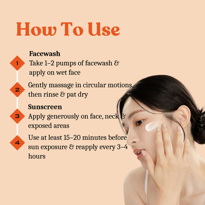 Sunscreen + face wash combo